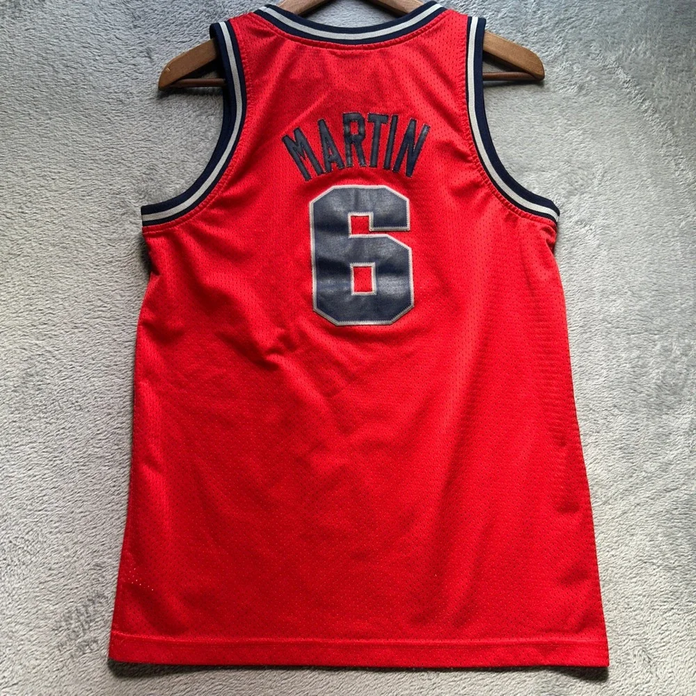 Nike New Jersey Nets Kenyon Martin 6 NBA‎ Jersey Red Youth Large Length Vintage